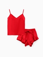 Пижама женская (майка, шорты) MINAKU: Light touch, бордовая, размер 44  (артикул 9036070)  большой выбор товаров оптом и в розницу по низким ценам с доставкой