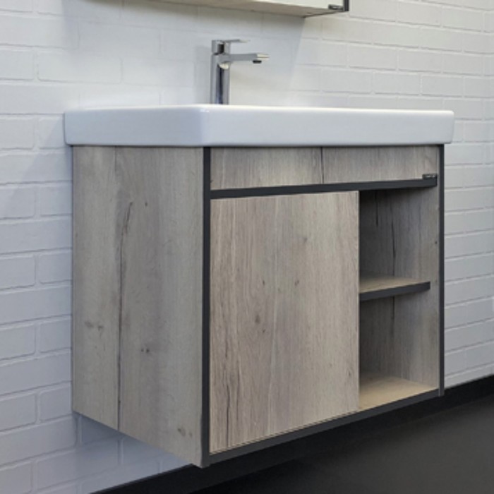 Тумба – умывальник Comforty «Вена – 70», с раковиной Адриана 70, цвет дуб дымчатый - Фото 1