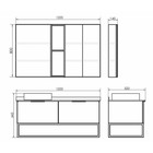 Тумба-умывальник COMFORTY «Порто-120-1» дуб дымчатый с белой столешницей c раковиной 9110 - Фото 3