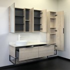 Тумба-умывальник COMFORTY «Порто-120-1» дуб дымчатый с белой столешницей c раковиной 9110 - Фото 7