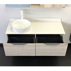 Тумба-умывальник COMFORTY «Порто-120-1» дуб дымчатый с белой столешницей c раковиной 9110 - Фото 8