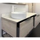 Тумба-умывальник COMFORTY «Порто-120-1» дуб дымчатый с белой столешницей c раковиной 9110 - Фото 9