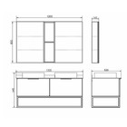Тумба-умывальник COMFORTY «Порто-120-2» дуб дымчатый с белой столеш c двумя раковинами 9110   917862 - Фото 3
