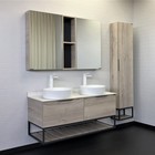 Тумба - умывальник подвесная Comforty «Порто-120-2», белая столешница, раковина 9110, цвет дуб дымчатый - Фото 6