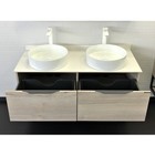 Тумба-умывальник COMFORTY «Порто-120-2» дуб дымчатый с белой столеш c двумя раковинами 9110   917862 - Фото 8