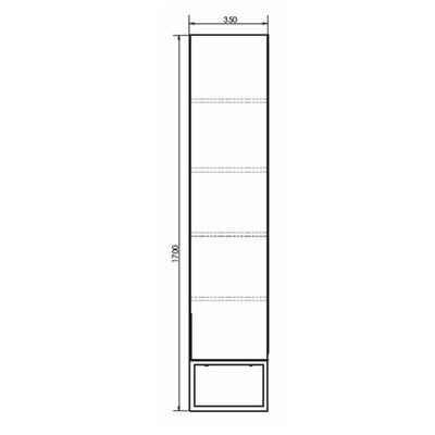 Шкаф – колонна для ванной комнаты Comforty «Порто – 35», 350×240×1700 мм, цвет дуб тёмно – коричневый