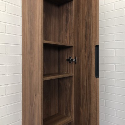 Шкаф – колонна для ванной комнаты Comforty «Порто – 35», 350×240×1700 мм, цвет дуб тёмно – коричневый