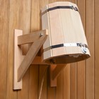 Обливное устройство из ольхи, 10 л, с пластиковой вставкой, с переливом - фото 24315355