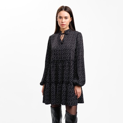 Платье мини женское с завязками MIST, размер 44, чёрное