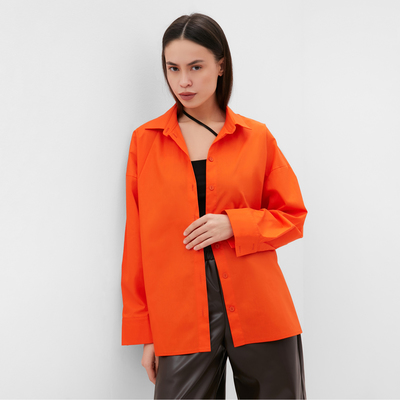 Рубашка женская MINAKU: Casual Collection, размер 44, оранжевая