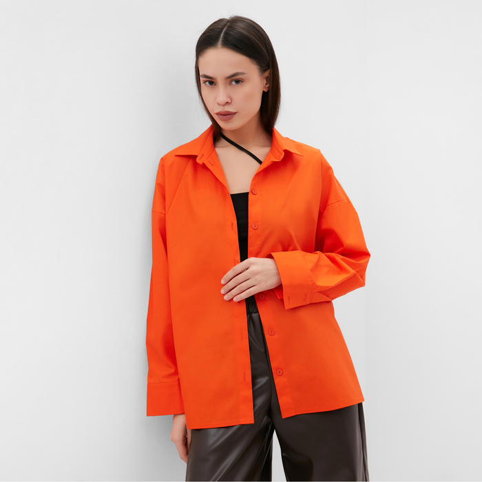 Рубашка женская MINAKU: Casual Collection, размер 44, оранжевая - Фото 1