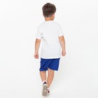 Комплект для мальчика (футболка, шорты), цвет цвет белый/синий, рост 134-140 см - Фото 5