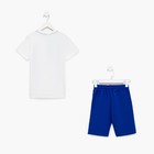 Комплект для мальчика (футболка, шорты), цвет цвет белый/синий, рост 134-140 см - Фото 8
