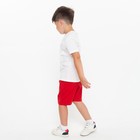 Комплект для мальчика (футболка, шорты), цвет цвет белый/красный, рост 134-140 см - Фото 2