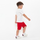 Комплект для мальчика (футболка, шорты), цвет цвет белый/красный, рост 134-140 см - Фото 3