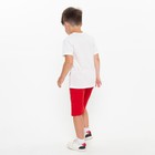 Комплект для мальчика (футболка, шорты), цвет цвет белый/красный, рост 134-140 см - Фото 5