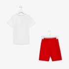 Комплект для мальчика (футболка, шорты), цвет цвет белый/красный, рост 134-140 см - Фото 8