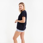 Комплект домашний женский "MEOW" (футболка/шорты), цвет чёрный/серый, размер 44 - Фото 4
