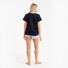 Комплект домашний женский "MEOW" (футболка/шорты), цвет чёрный/серый, размер 44 - Фото 8