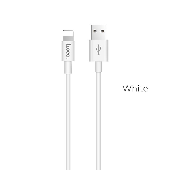 Кабель Hoco X23, Lightning - USB, 2 А, 1 м, TPE оплетка, белый - фото 51490017