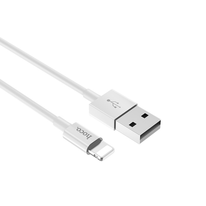 Кабель Hoco X23, Lightning - USB, 2 А, 1 м, TPE оплетка, белый - фото 51490016