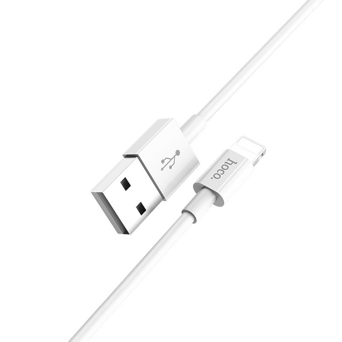 Кабель Hoco X23, Lightning - USB, 2 А, 1 м, TPE оплетка, белый - фото 51490019