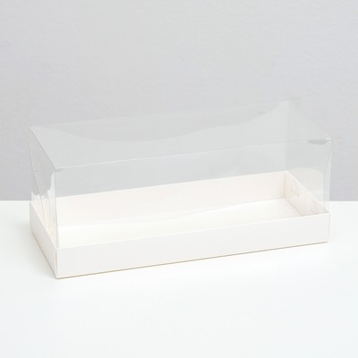 Коробка с прозрачной крышкой под рулет 30×12×12 см
