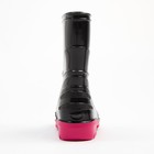 Сапоги резиновые детские, цвет черный+розовый, размер 24 - Фото 3