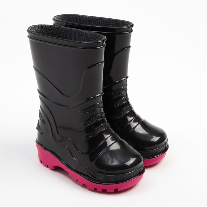 Сапоги резиновые детские, цвет черный+розовый, размер 25 купить в Чите Резиновыесапоги в интернет-магазине Чита.дети (9104916)
