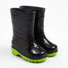 Сапоги резиновые детские, цвет черный+салатовый, размер 25 - Фото 1
