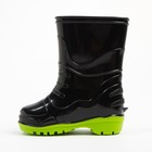 Сапоги резиновые детские, цвет черный+салатовый, размер 25 - фото 49422548