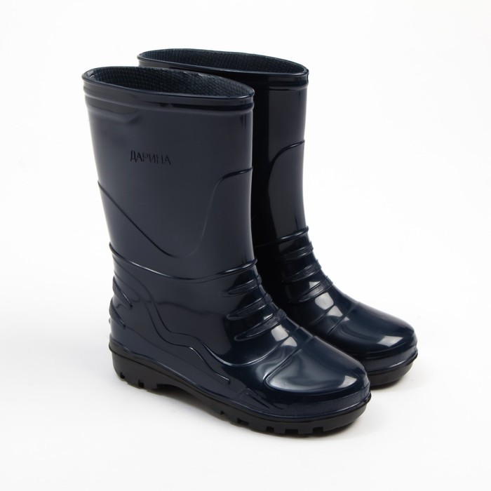 Сапоги резиновые детские, цвет синий+черный, размер 33 - Фото 1