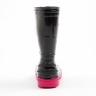 Сапоги резиновые детские, цвет черный+розовый, размер 33 - Фото 3