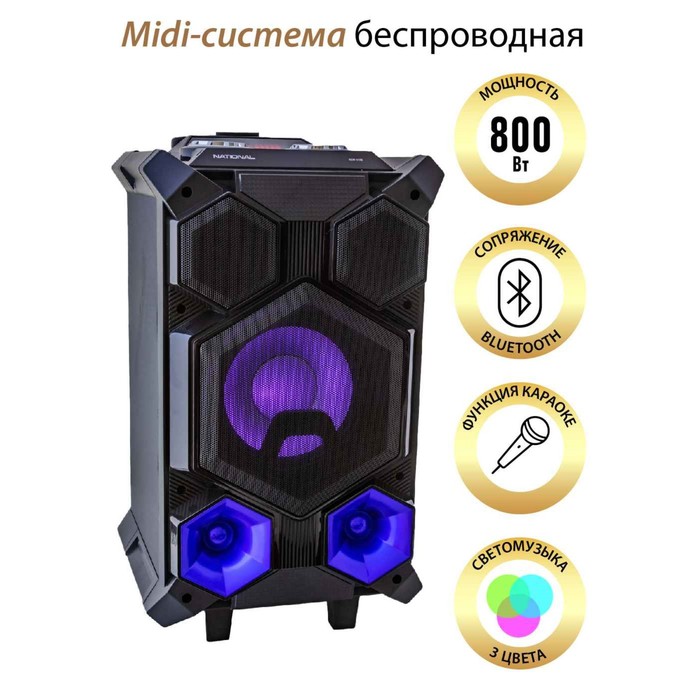 Акустическая система National NSM-V450, 120Вт, MP3/WMA/FLAC/WAV/APE/AAC, цвет чёрный - Фото 1