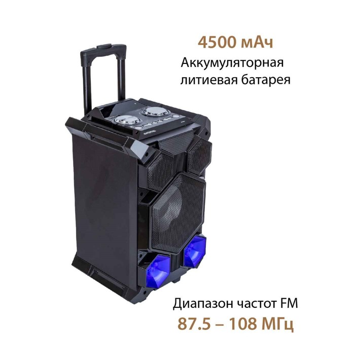 Акустическая система National NSM-V450, 120Вт, MP3/WMA/FLAC/WAV/APE/AAC, цвет чёрный - фото 51536793