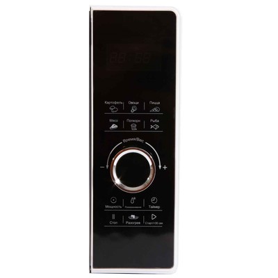 Микроволновая печь Pioneer MW356S, 800 Вт, 6 программ, сенсор, 23 л, чёрно-белая