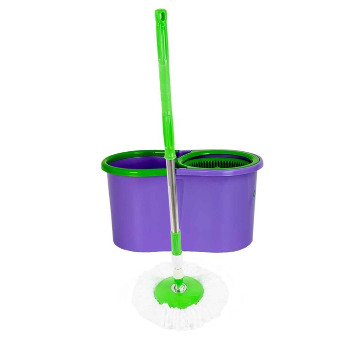 Набор для уборки ORION 2101: швабра, ведро, насадки, 2 шт, 10 л, цвет фиолетовый-зелёный - Фото 1