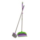 Набор для уборки ORION 3106: щетка, совок, цвет фиолетовый-зелёный - фото 297515072