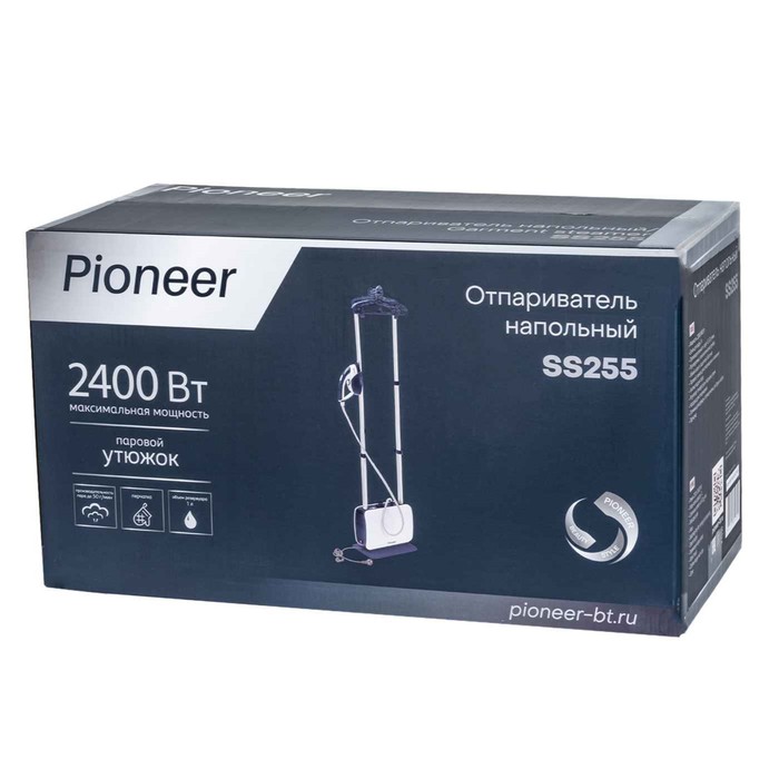 Отпариватель Pioneer SS255, напольный, 2400Вт, 1 л, 50 г/мин, цвет синий-белый - фото 51322161