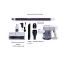 Пылесос National NH-VS1410 вертикальный, 120Вт, 500 мл, цвет белый-фиолетовый - фото 51430992