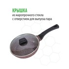 Сковорода Fusion FP2201L, с крышкой, антипригарное покрытие, d=22 см, цвет коричневый - Фото 5