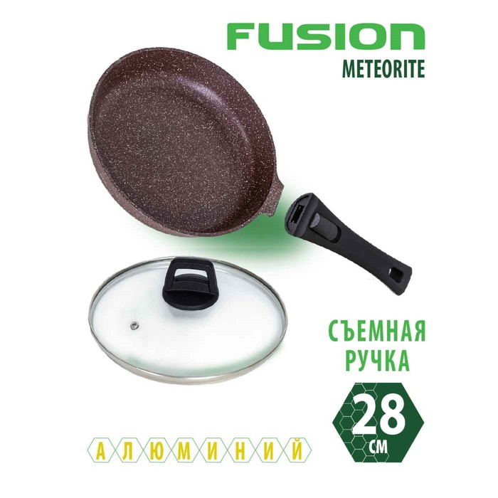 Сковорода Fusion FP2804LD, антипригарное покрытие, d=28 см, цвет коричневый - Фото 1