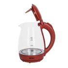 Чайник электрический Econ ECO-1739KE, 2200 Вт, стекло, 1,7 л, цвет бордовый - Фото 9
