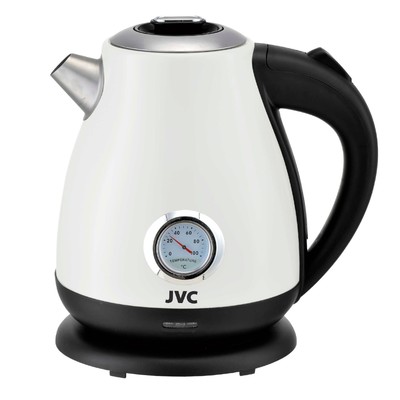 Чайник электрический JVC JK-KE1717, нержавеющая сталь, 2200 Вт, 1,7 л, цвет белый