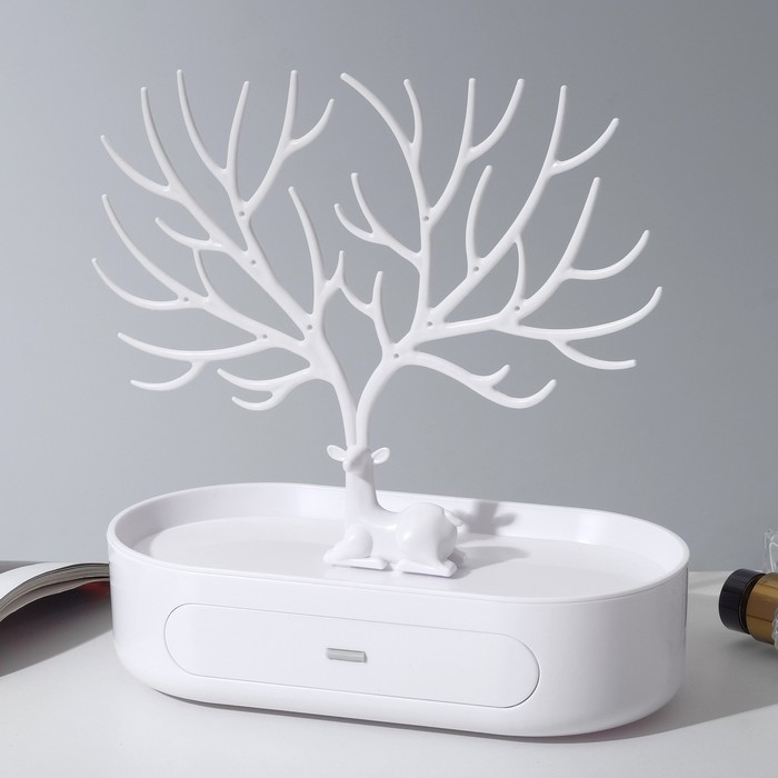 Подставка универсальная «Олень», овальная подставка, 26×25 см, белая - Фото 1