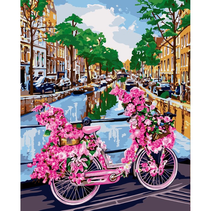 Картина по номерам на холсте с подрамником «Велосипед в Амстердаме» 40 × 50 см - фото 64682381