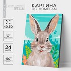 Картина по номерам на холсте с подрамником «Кролик в поле» 40х50 см - фото 1333022