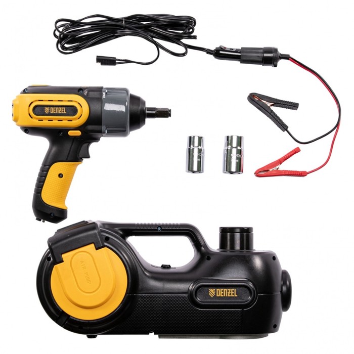 Домкрат 3в1 электрогидравлический Denzel 51190, гайковерт, насос, 1.5 т, 420 Нм, кейс - Фото 1