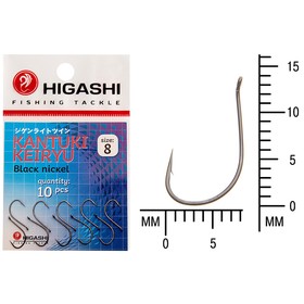 

Крючок HIGASHI Kantuki Keiryu, № крючка 8, черный никель, набор, 01369