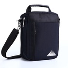 Сумка мужская на молниях RISE, длинный ремень, цвет чёрный - Фото 2